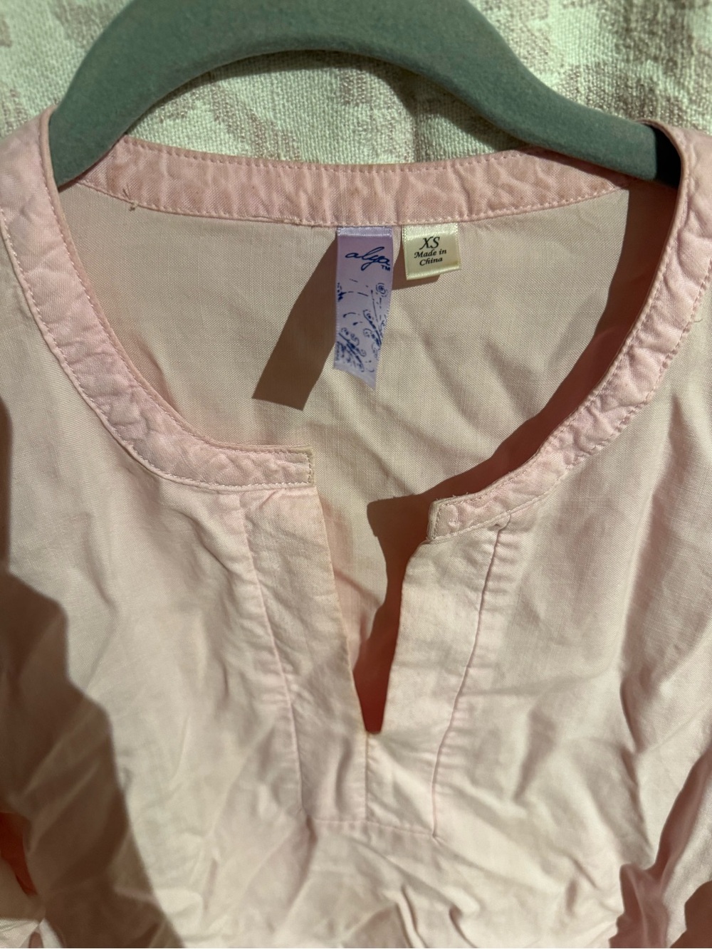Light Pink Ruffle Hem Top - Picture 2 of 5